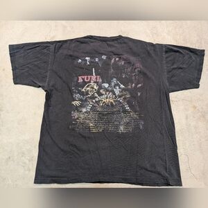 VTG Aerosmith Just Push Play 2001 Tour Shirt Faded Flaws Mens L? Black